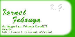 kornel fekonya business card